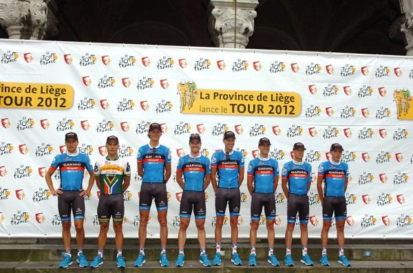 Garmin-Sharp in their new kit, minus David Millar
