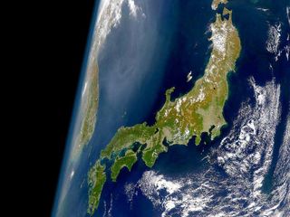 satellite image of Japan