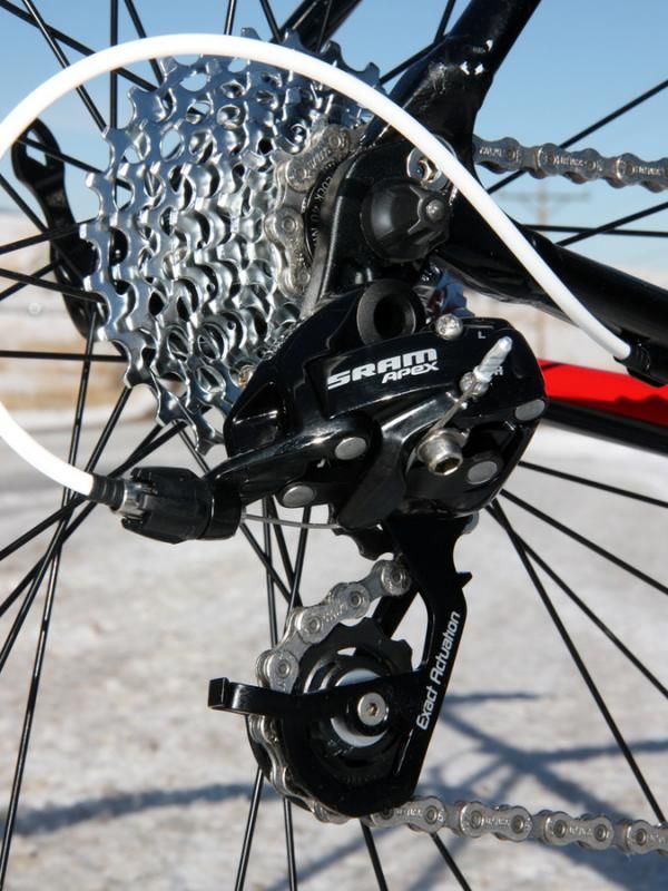 The Apex rear derailleur is functionally a dead ringer for SRAM's more expensive groups.