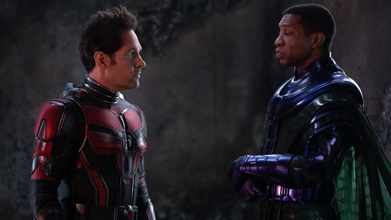 Ant-Man (Paul Rudd) and Kang (Jonathan Majors) in Ant-Man and the Wasp: Quantumania