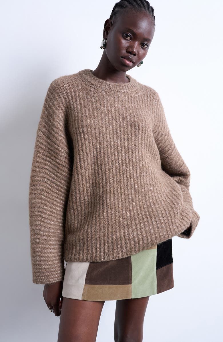 Balloon Sleeve Crewneck Sweater