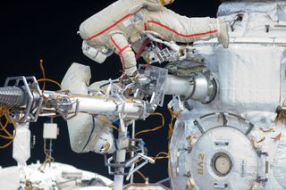 Cosmonauts Spacewalk on the ISS
