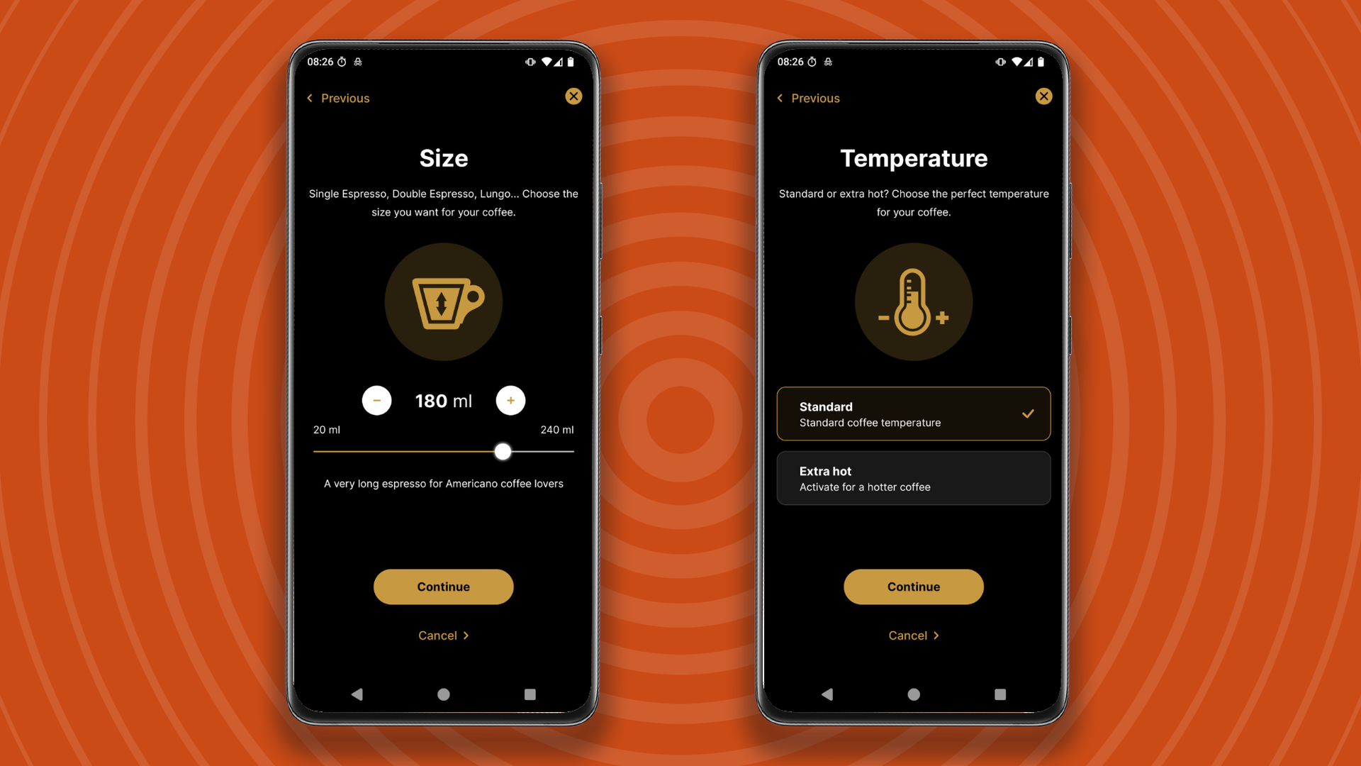 Creating custom drinks and brewing them using the Lavazza Tabli app