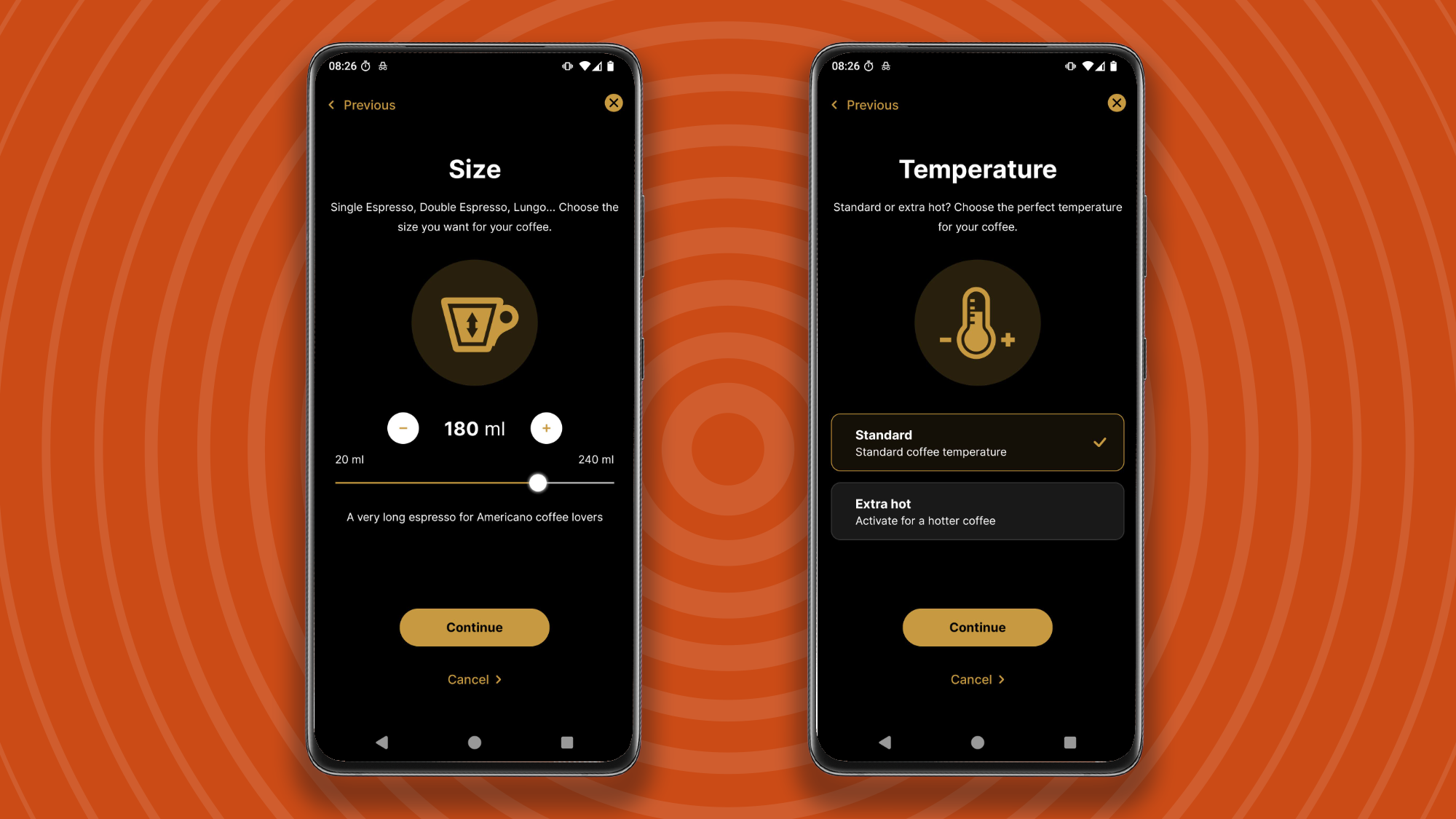 Creating custom drinks and brewing them using the Lavazza Tabli app