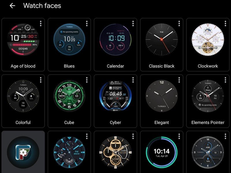 Wear OS app watch faces screenshot