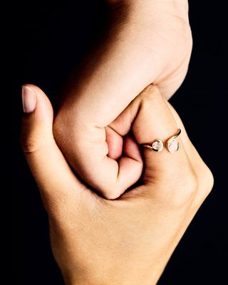 Diamonds and Gold Lea Ring