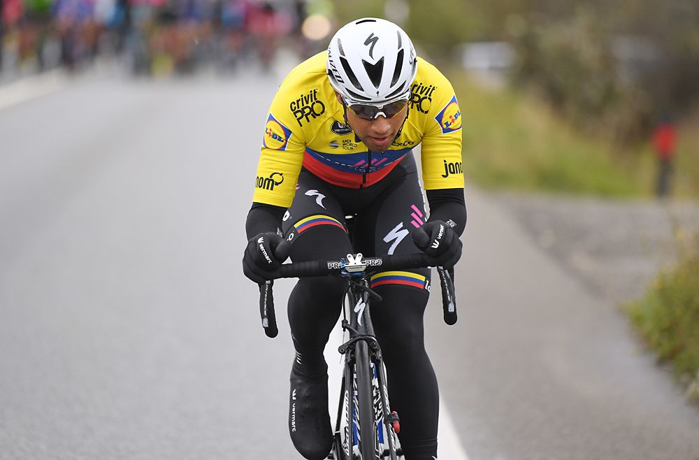 Jhonatan Manuel Narvaez Prado of Ecuador and Team Quick-Step Floors goes on the attack at Volta a Catalunya stage 7