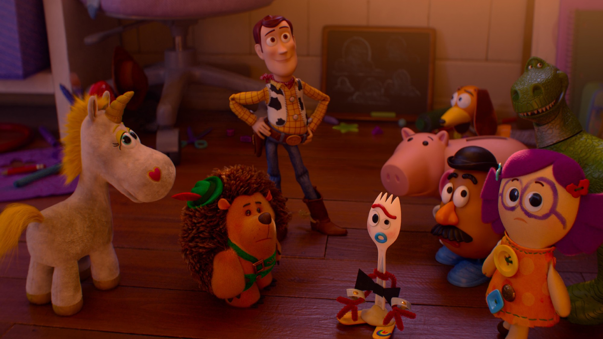 Wody reunites with the toys in Toy Story 5.