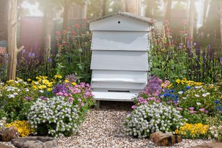 white beehive wildlife garden idea