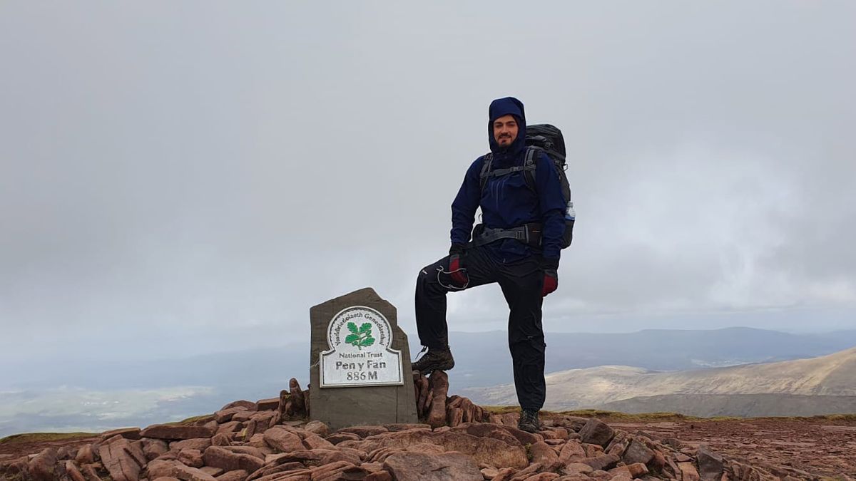 Craig Taylor at the summit of Pen y Fan