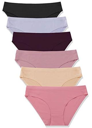 FINETOO Women’s Seamless Underwear Soft Stretch Briefs Invisibles Hipster V  Cut Cheeky No Show Bikini Panties 5 Pack XS-L : : Clothing, Shoes