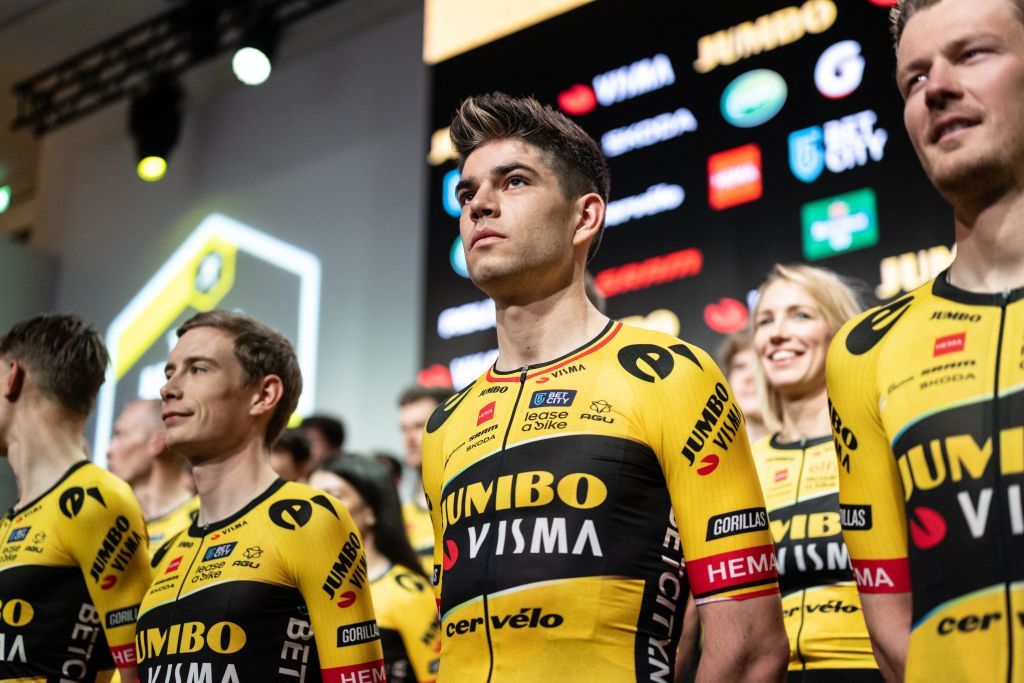 Wout van Aert at the Jumbo-Visma presentation in Amsterdam