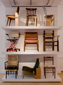 multiple chairs on display