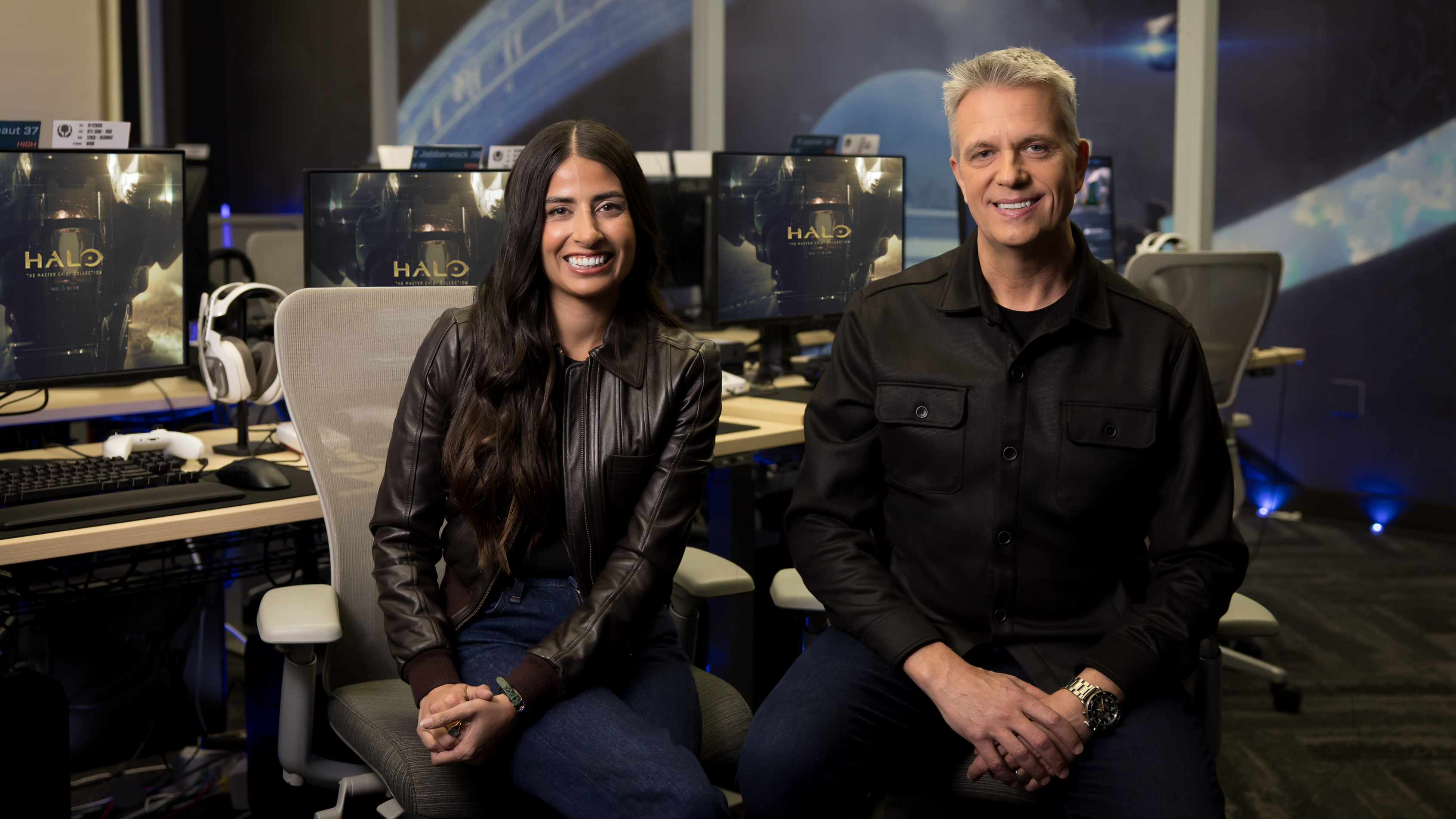 Asha Sharma and Matt Booty of Microsoft during the announcement of their new roles at Xbox.