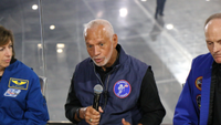 Former NASA astronauts (from left to right) Ellen Ochoa, Charlie Bolden and Steve Smith. 