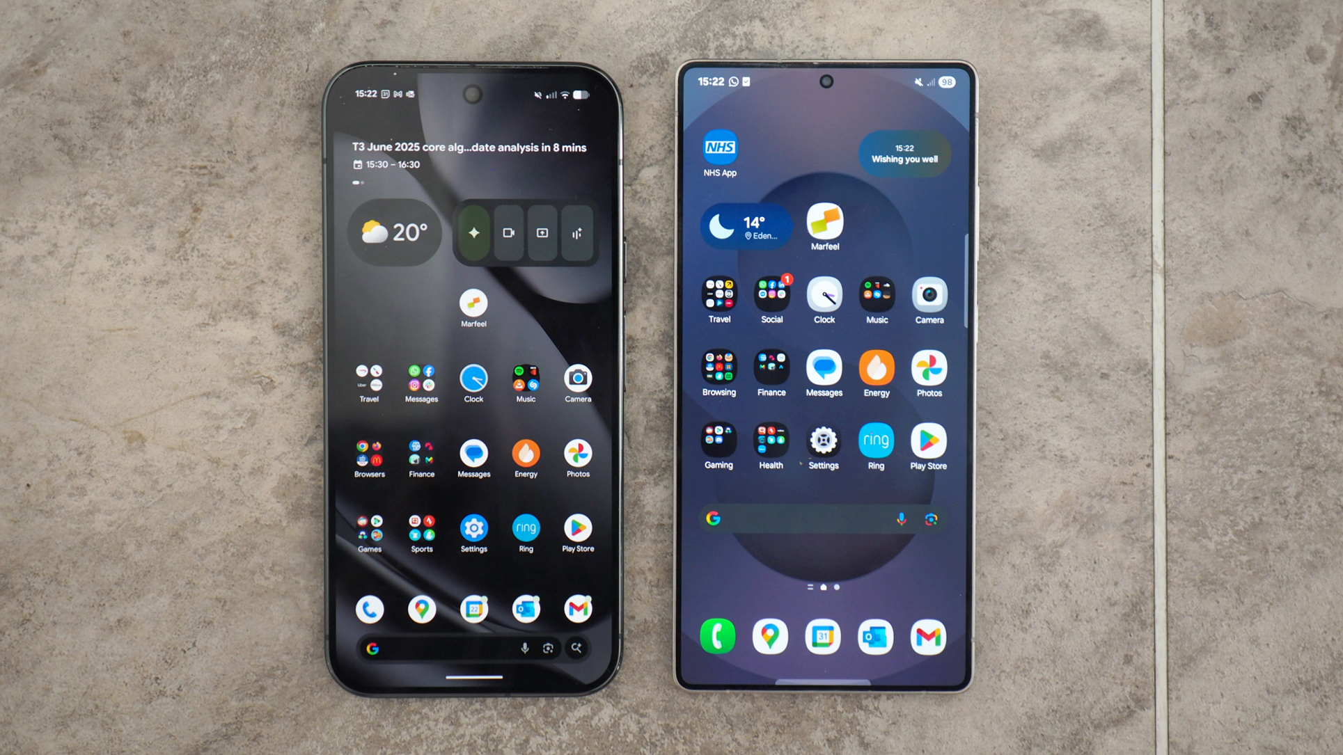 Google Pixel 10 Pro XL and Samsung Galaxy S25 Ultra side by side