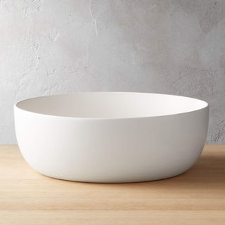 matte white serving bowl