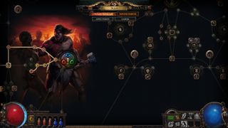A small portion of Path of Exile's passive skill tree.