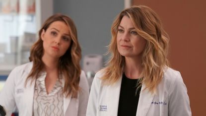 Camilla Luddington and Ellen Pompeo in ABC's Grey's Anatomy Season Fourteen