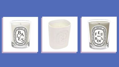 A collage image showing three of the best Diptyque candles
