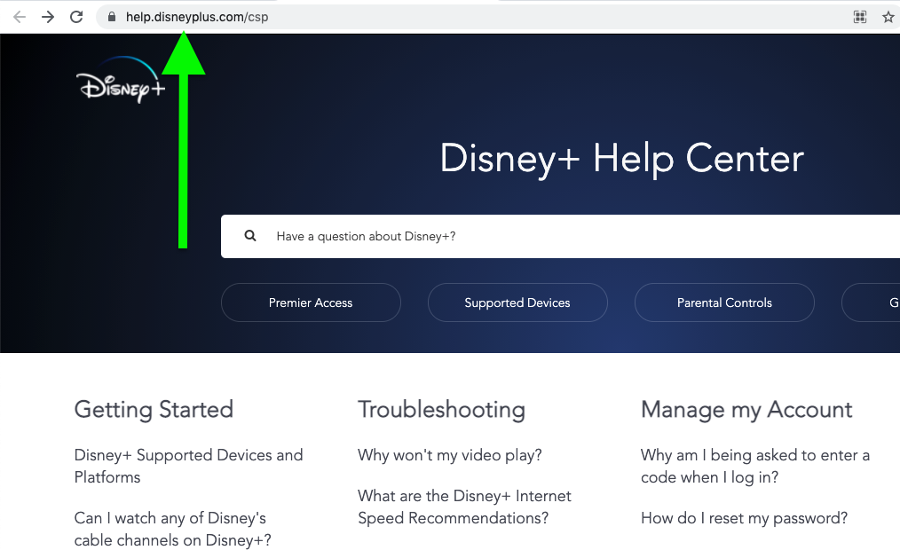 How to Get Disney Plus Customer Service: Visit the site