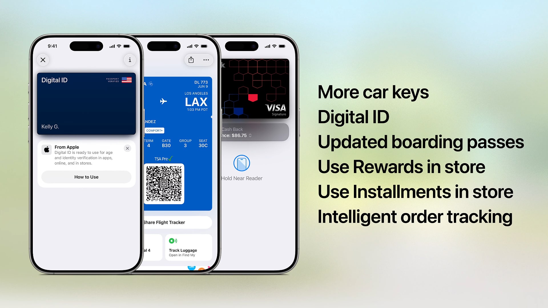New Apple Wallet features in iOS 26 shown on an iPhone.