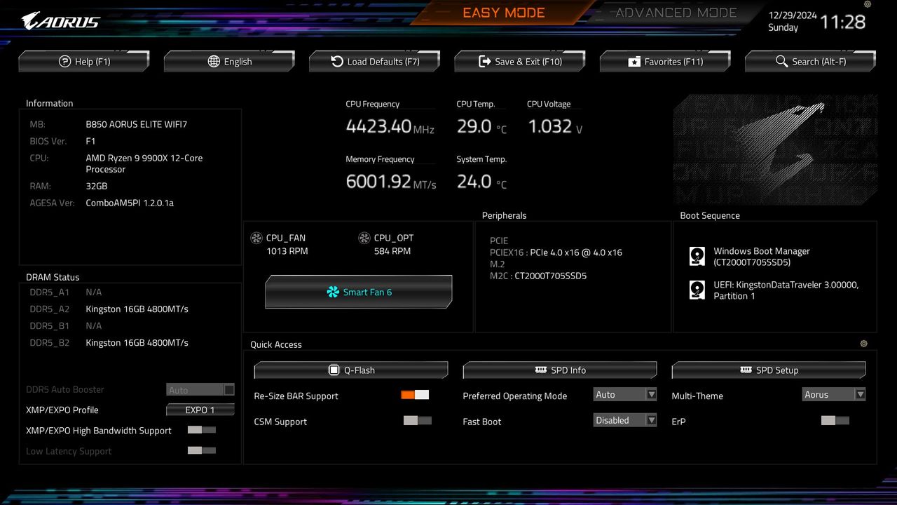 Gigabyte B850 Aorus Elite Wifi 7