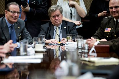 Stephen Bannon at a meeting of sheriffs