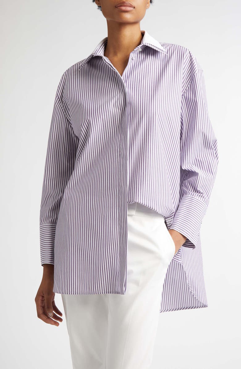 Tubinga Stripe Stretch Cotton Button-Up Shirt