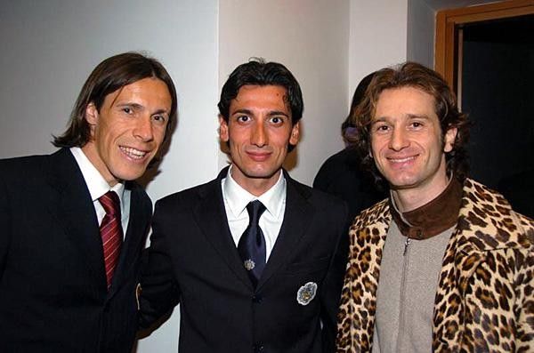 Taddei, Ruggero Marzoli and Trulli at the Tinkoff presentation.