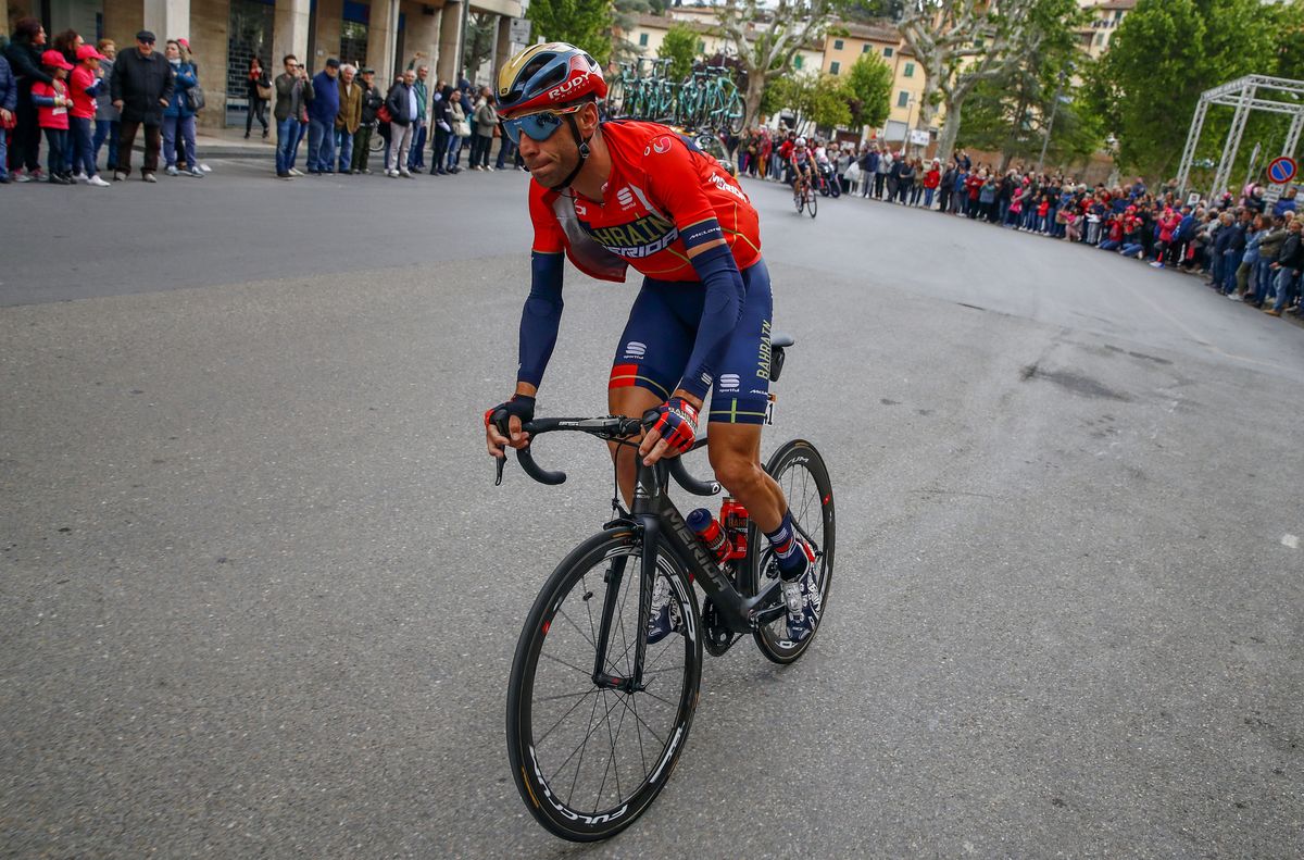Vincenzo Nibali (Bahrain-Merida) returns to the peloton