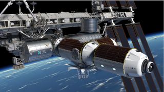 Artist's illustration of Axiom commercial modules attached to the International Space Station.