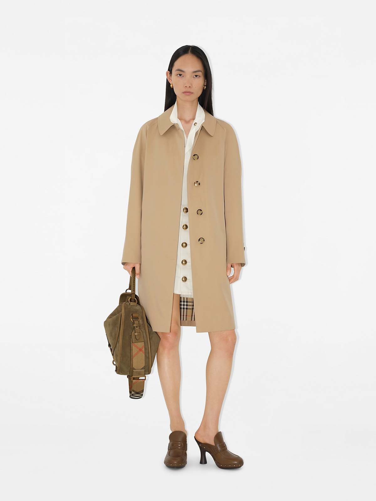 Mid-Length Camden Heritage Car Coat in Honey - Women | Burberry® Official