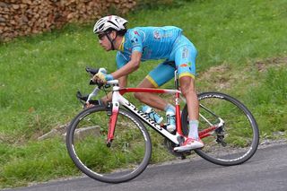 Fabio Aru descends during stage 20 at the Tour de France.