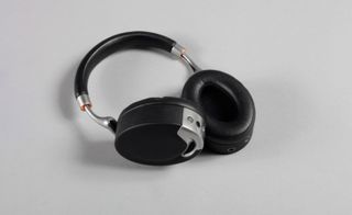 Black color headphones on display