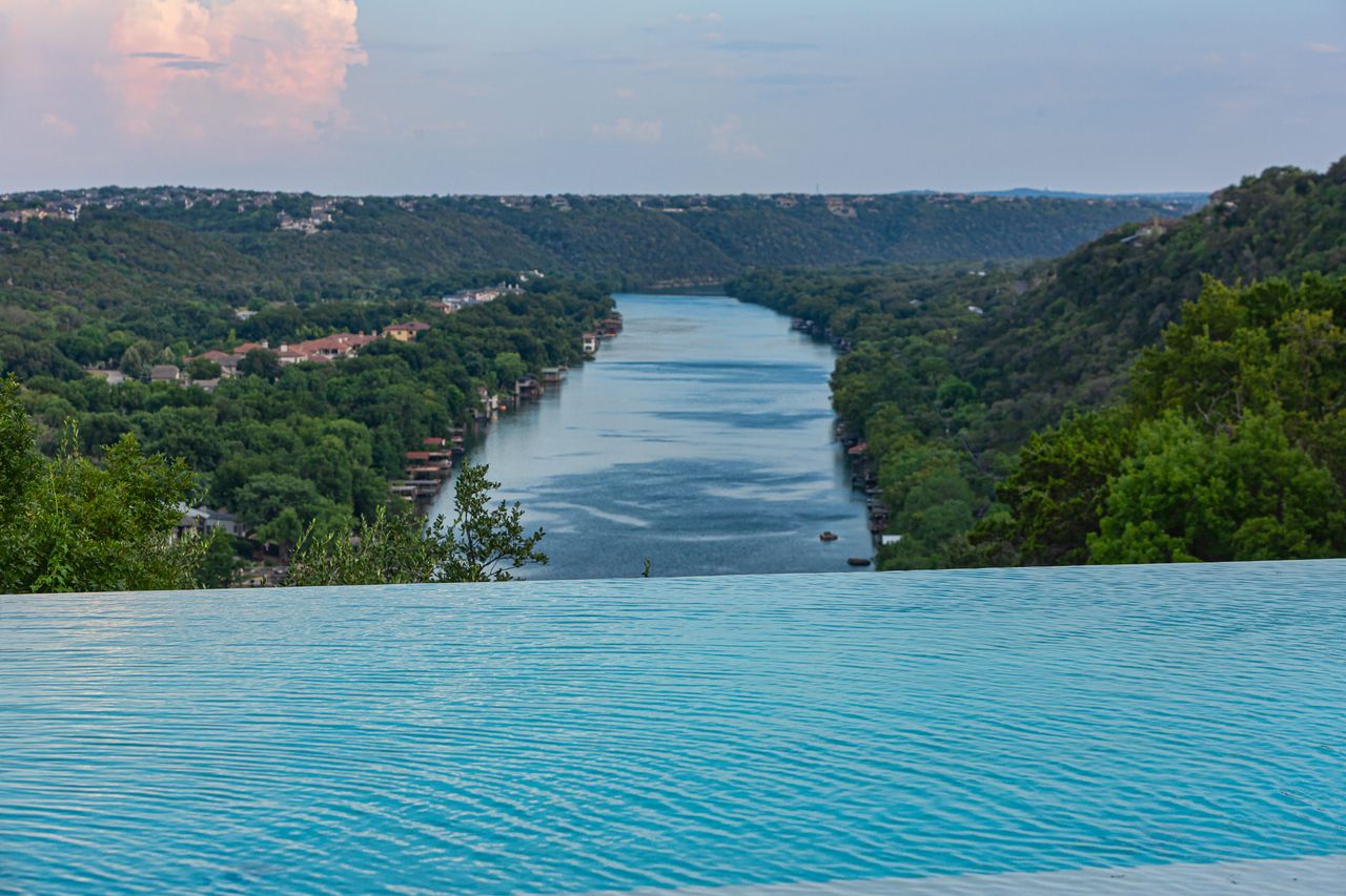 A home for sale overlooking Lake Austin in Texas.