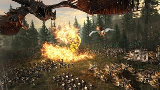 winged beasts fly over the battlefield in Total War