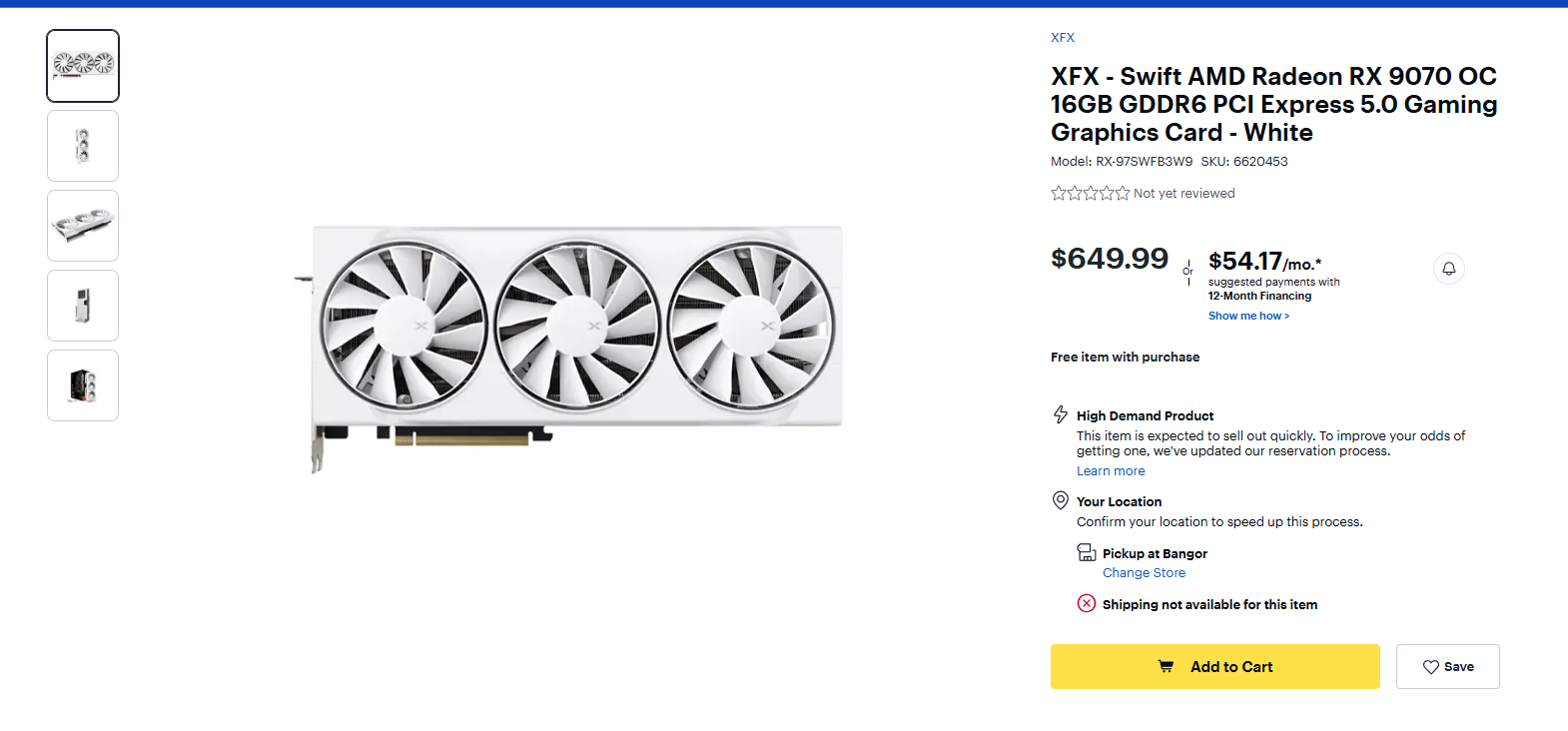 Best Buy XFX 9070 in stock