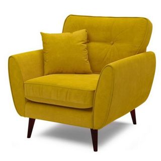 zinc velvet armchair in yellow