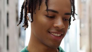 The Samsung Galaxy Buds 3 FE in official press images.