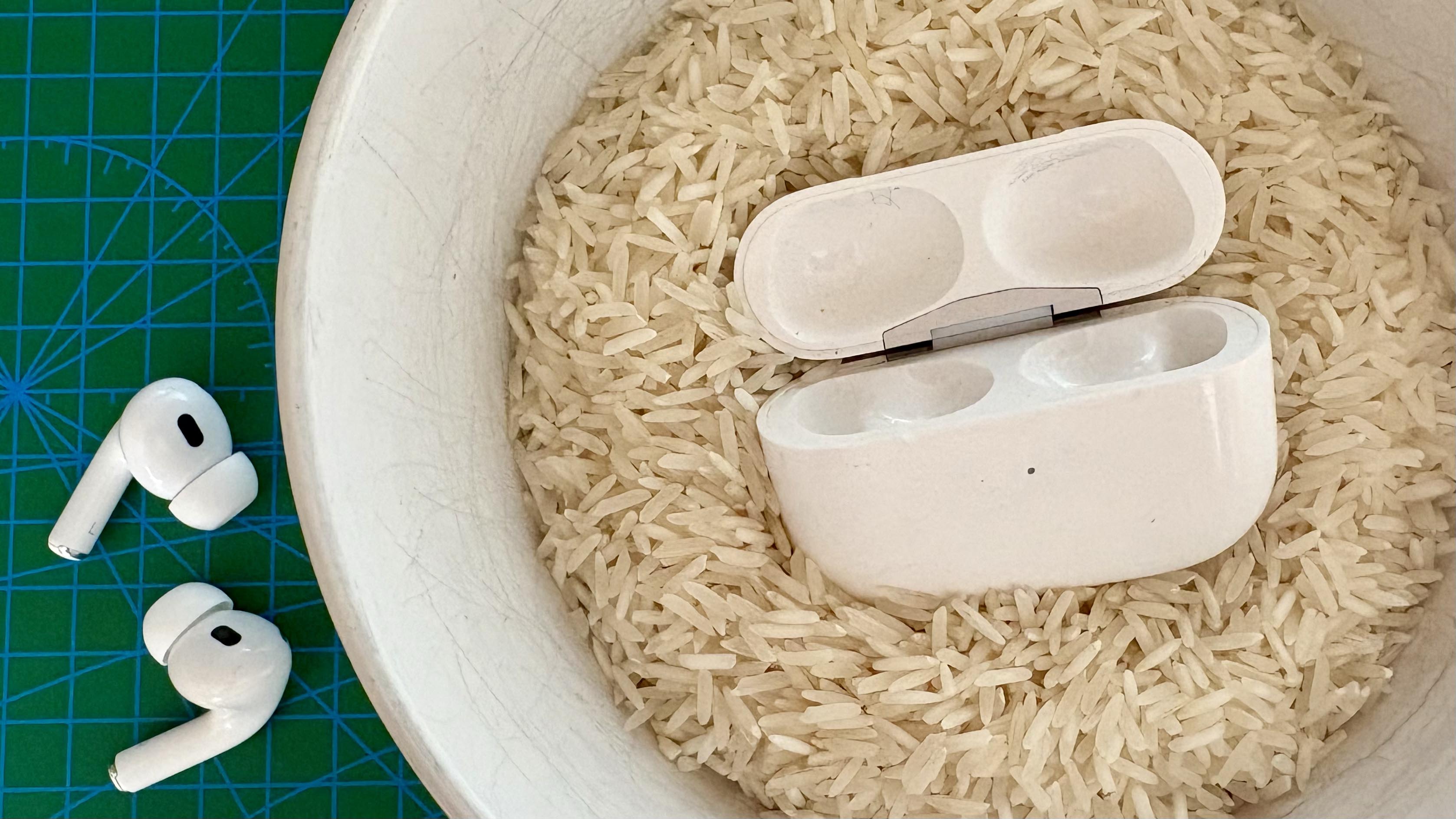 the Apple AirPods Pro 2 charging case in rice