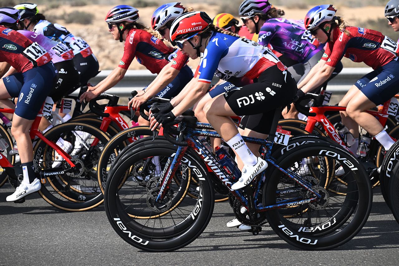 French national champion Juliette Labous riding her first race for new team FDJ-Suez