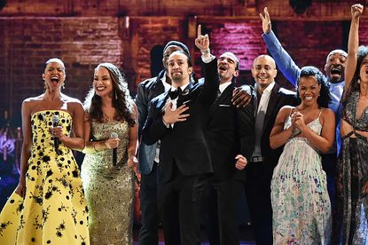 The cast of Hamilton at Sunday's Tony Awards.