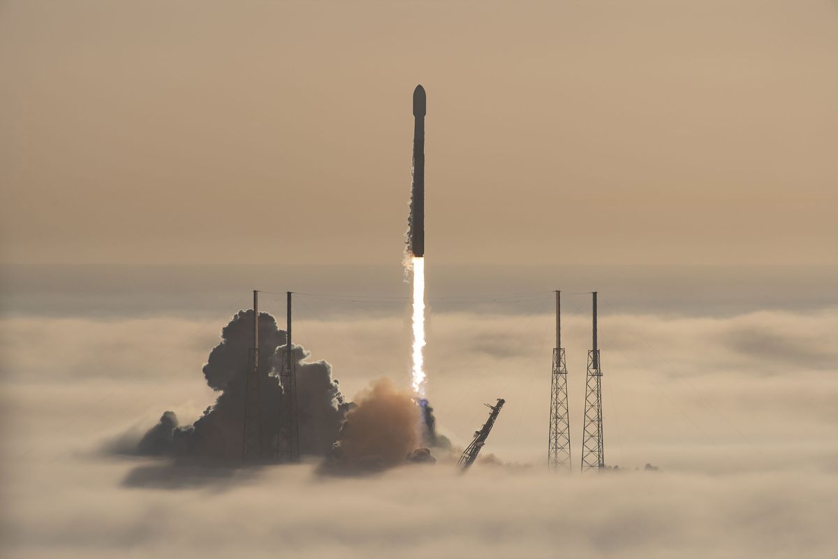 SpaceX launches 53 Starlink internet satellites and lands rocket in foggy flight