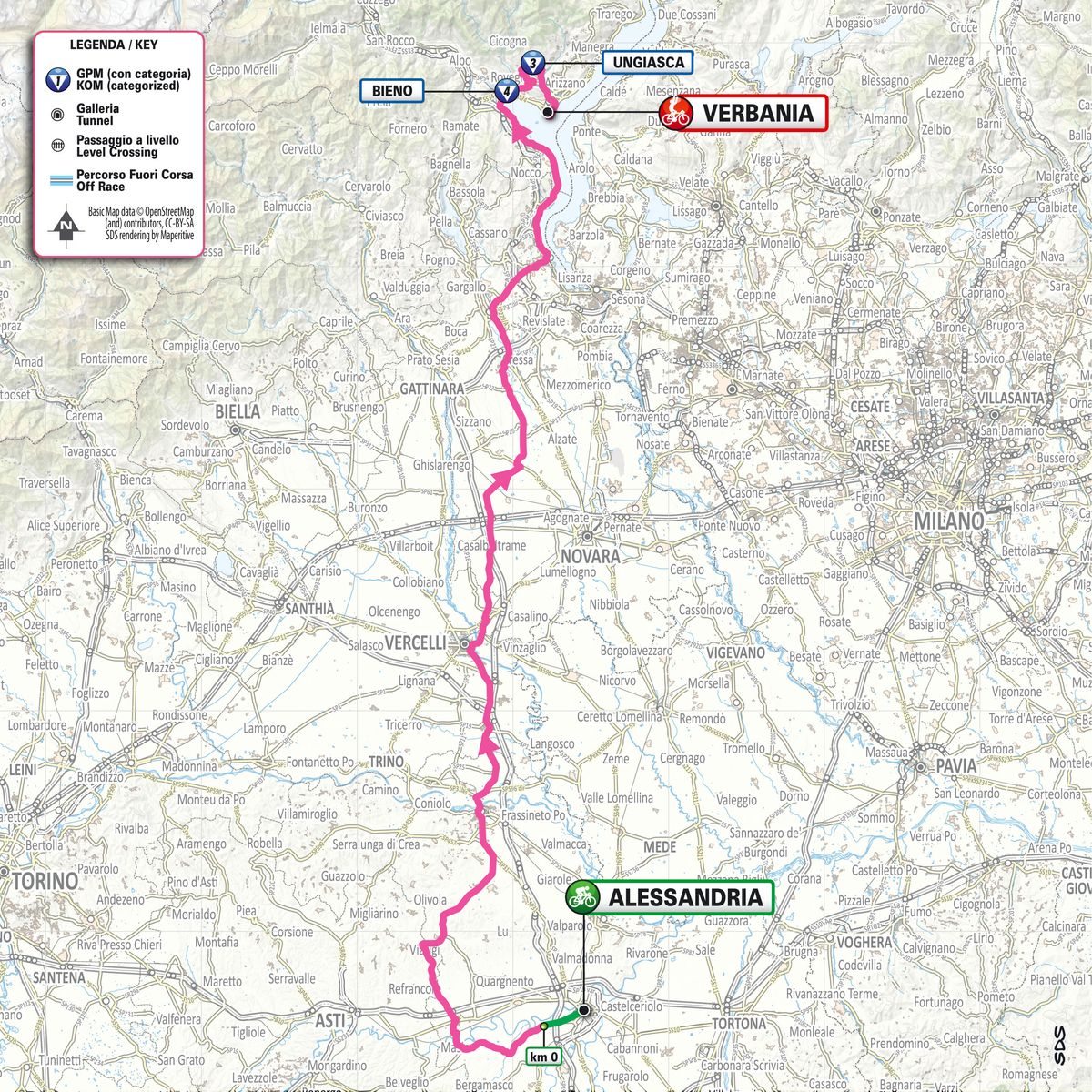 Giro d'Italia 2026 stage 13 map