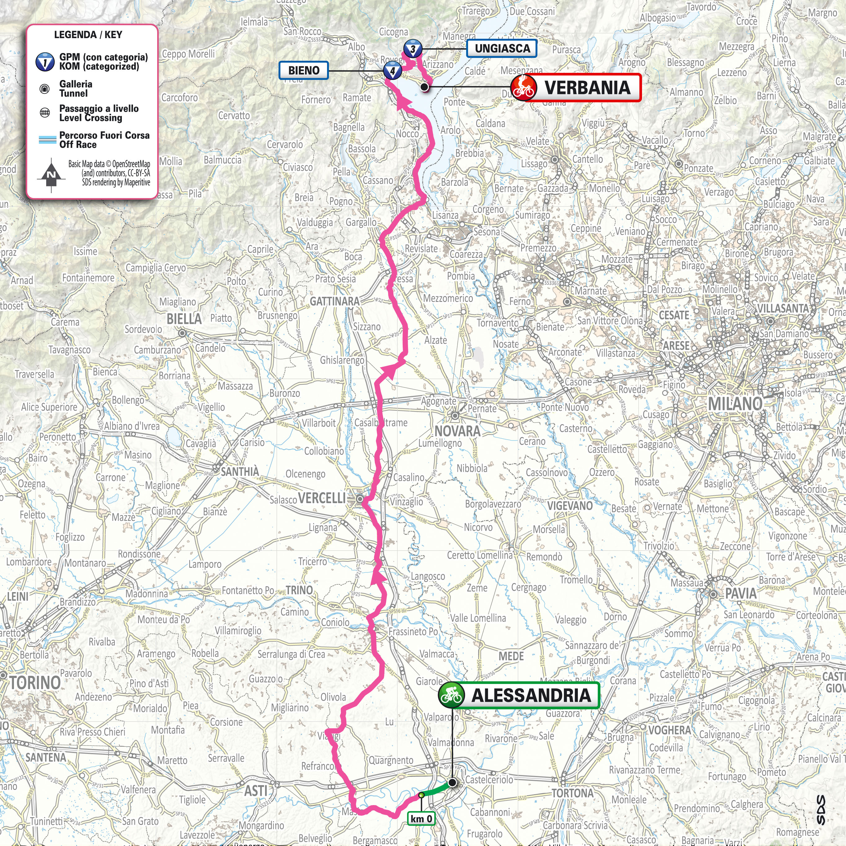 Giro d'Italia 2026 stage 13 map