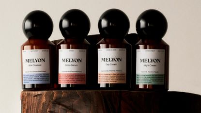 Melyon skincare bottles