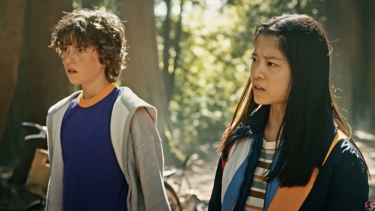 The two leads, Adeline Lo and Bean Reid, of R.L. Stine&#039;s Pumpkinhead (2025).