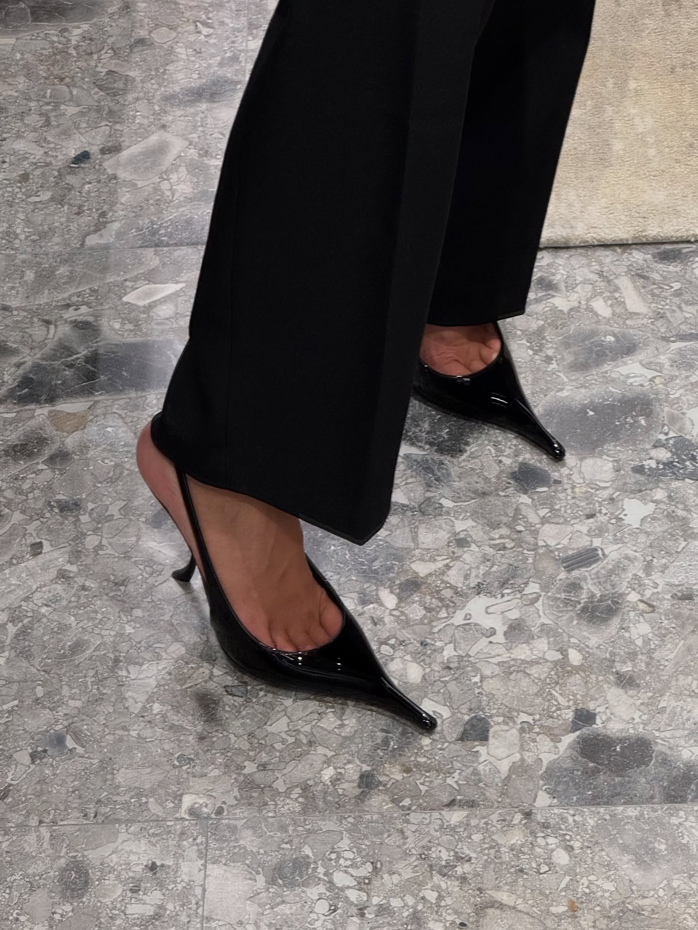 birdseye picture of black shoes