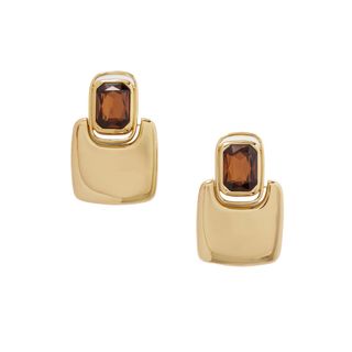 Gold-Tone Crystal Clip Earrings